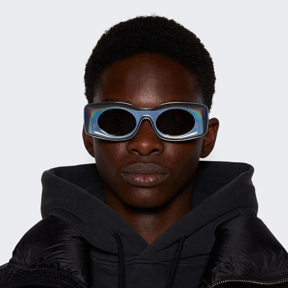 Loewe Women Sunglasses Grey Silver Mirror Rectangle LW40033I 05X NEW AUTHENTIC - Picture 14 of 15